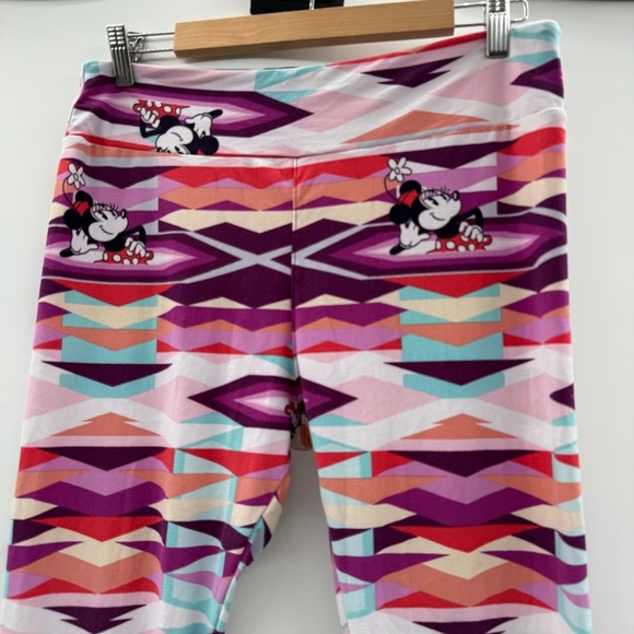 Lularoe Multicolor Geometric Disney Minnie Mouse High Rise Leggings Tall & Curvy - Picture 2 of 11